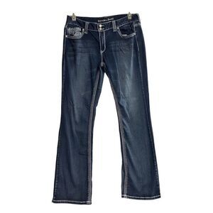 RYTHM IN BLUES Women’s Dark Wash Studded Jeans Size 14